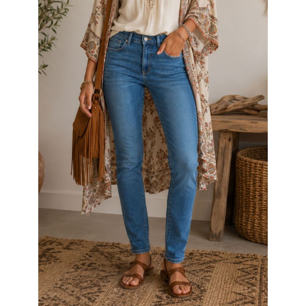 LOFT Curvy Skinny 10 / 30 Women's Solid High Rise Stretch Jeans